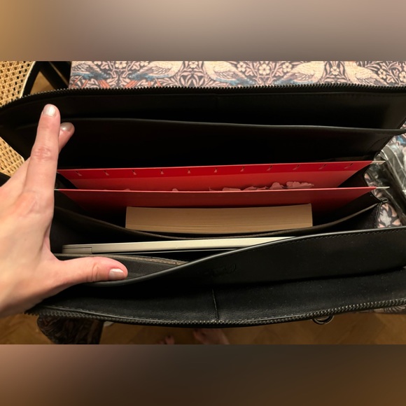 Philo black leather briefcase work bag - Picture 14 of 14